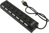 Расширитель 7-портовый USB Hub 2.0 Smartbuy SBHA-7207-B, USB, черный 