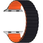 Силиконовый ремешок для Apple Watch Lyambda ACRUX DSJ-30-44-BO 42/44/45mm черный/оранжевый