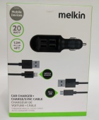 Автомобильное ЗУ Melkin M8Z635, 4 A, 20 Вт, Lightning - 1.2 м, USB micro - 1.2 м