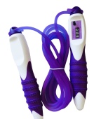 Скакалка YaoBao умная спортивная с экраном + счетчик, длина 3.0м. фиолетовая