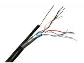 Кабель FTP CAT5E Wire 4х2х0,51, медь, деревянная бухта 305м. (уличный c тросом)