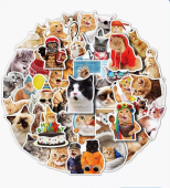 Стикеры CATS 50 штук асс.