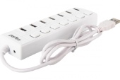 Расширитель 7-портовый USB Hub 2.0 Perfeo PF-H036, USB, 100см. белый 