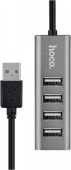 Расширитель 4-портовый USB Hub 2.0 HOCO HB1, USB, серый 